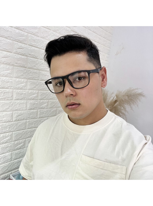 Armação de Óculos 76004 Quadrado Cinza e Vermelho